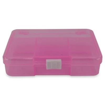 HobbyArts Plastboks med låg Pink 14,5 x 10 cm, 5 rum